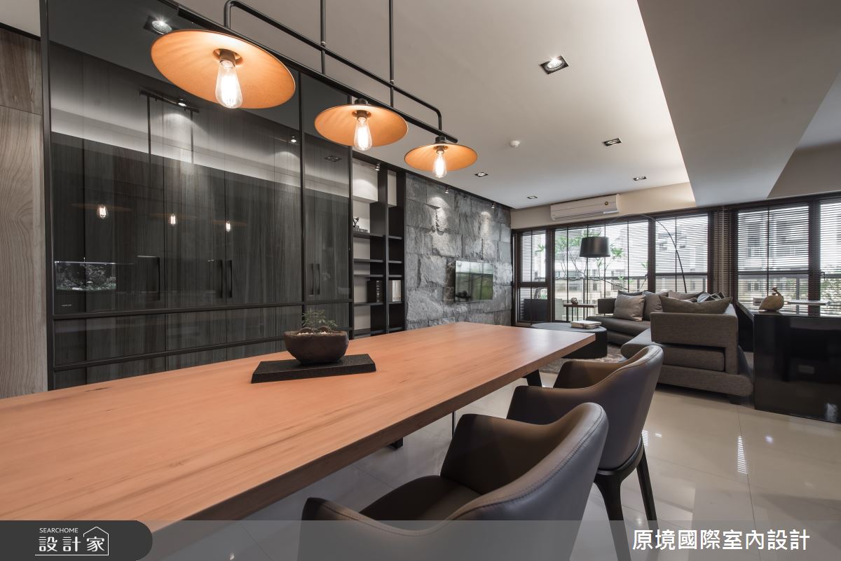 36坪中古屋(5~15年)＿現代風客廳餐廳書房案例圖片＿原境國際室內設計＿原境_樸韻之3