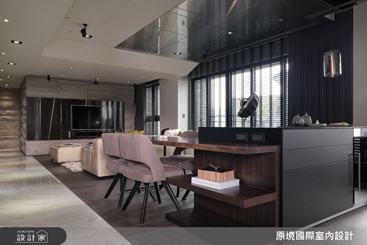 70坪中古屋(5~15年)＿現代風客廳餐廳廚房中島案例圖片＿原境國際室內設計＿原境_共生心鈦之6