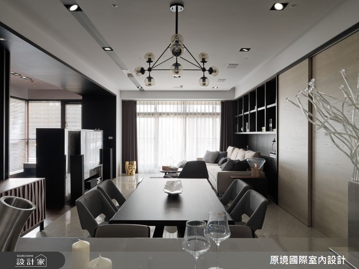 35坪新成屋(5年以下)＿現代風客廳餐廳中島案例圖片＿原境國際室內設計＿原境_謐居之8