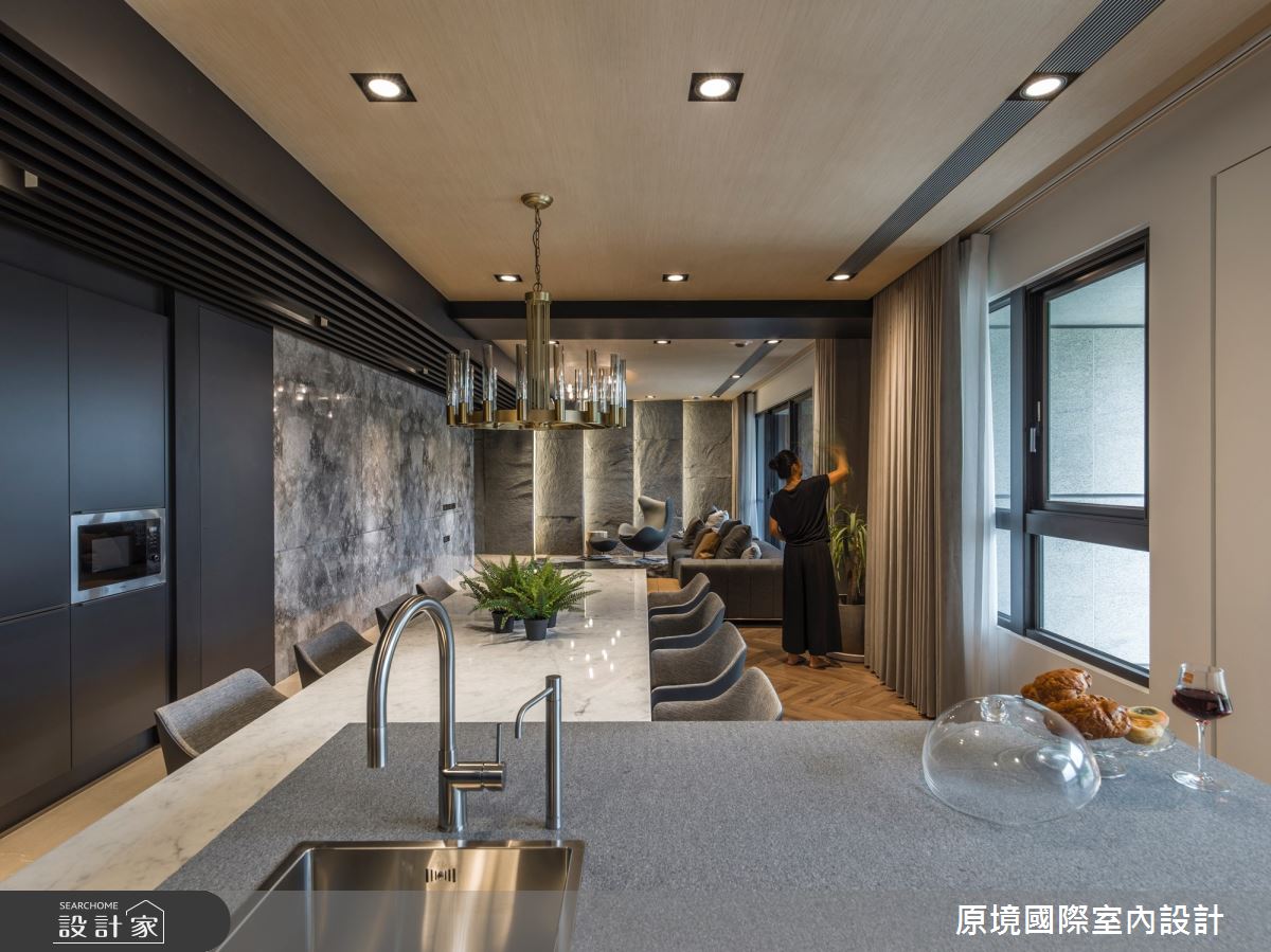 50坪新成屋(5年以下)＿現代風客廳餐廳中島案例圖片＿原境國際室內設計＿原境_與自然共舞之10