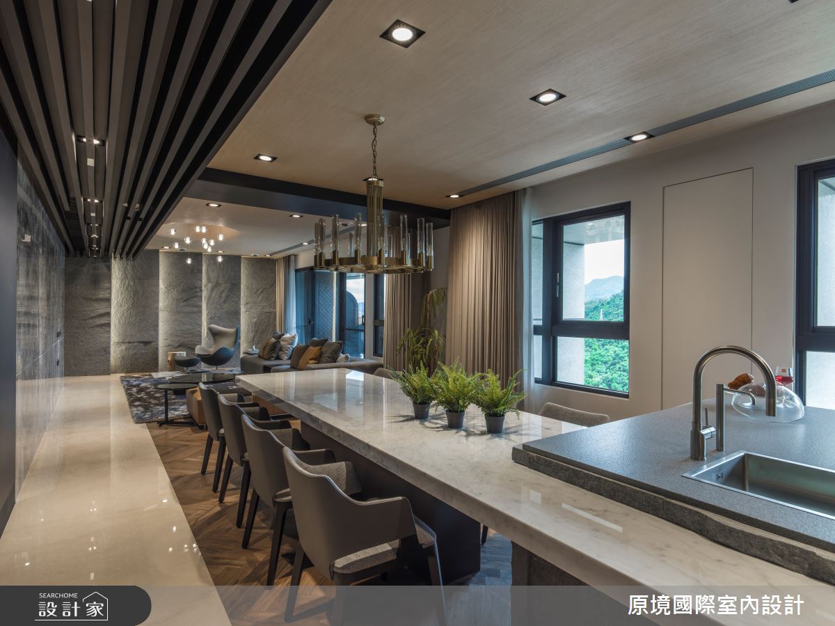 50坪新成屋(5年以下)＿現代風客廳餐廳中島案例圖片＿原境國際室內設計＿原境_與自然共舞之11