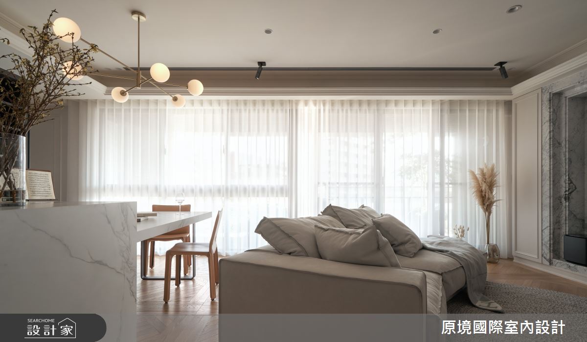 30坪毛胚屋＿美式風客廳餐廳中島案例圖片＿原境國際室內設計＿原境_詩的生活之4