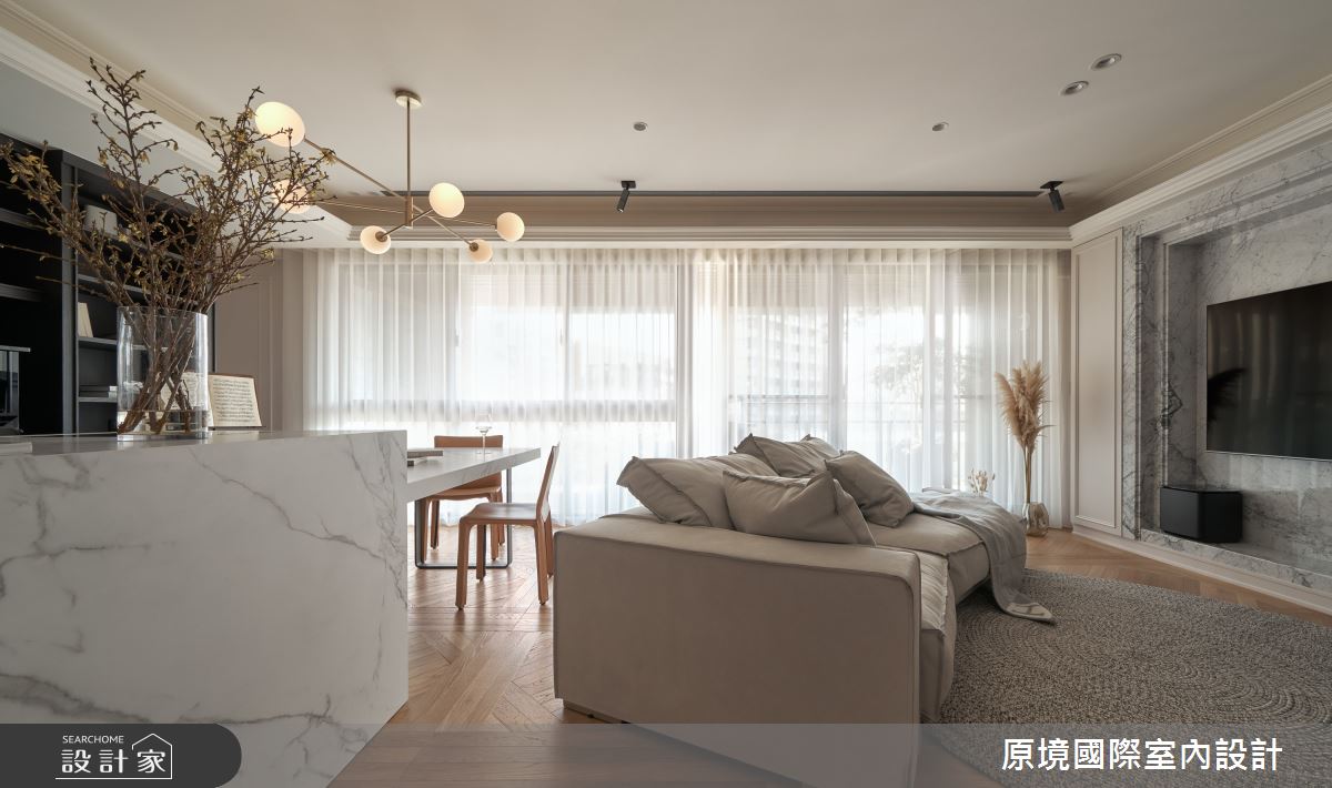 30坪毛胚屋＿美式風客廳餐廳中島案例圖片＿原境國際室內設計＿原境_詩的生活之3