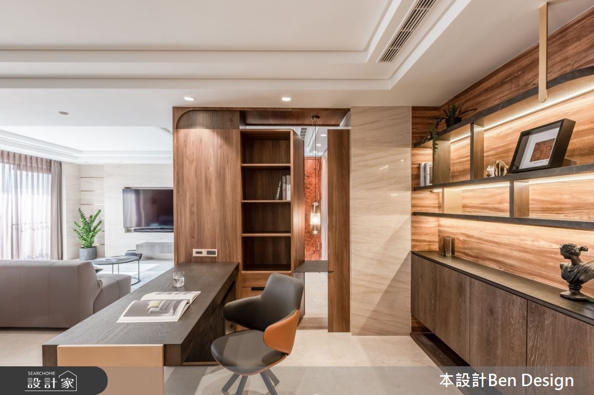 43坪中古屋(5~15年)＿輕奢現代風客廳書房工作區案例圖片＿本設計＿本設計_01之8