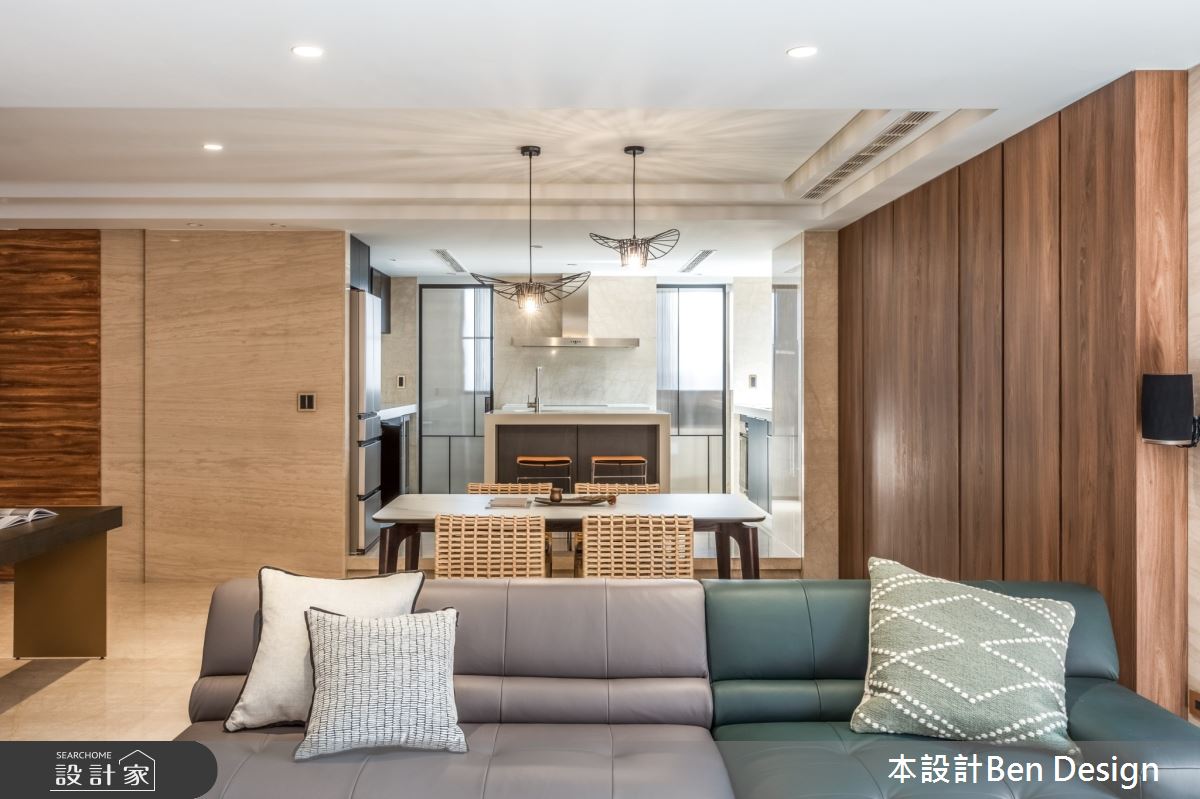 43坪中古屋(5~15年)＿輕奢現代風客廳餐廳廚房案例圖片＿本設計＿本設計_01之5