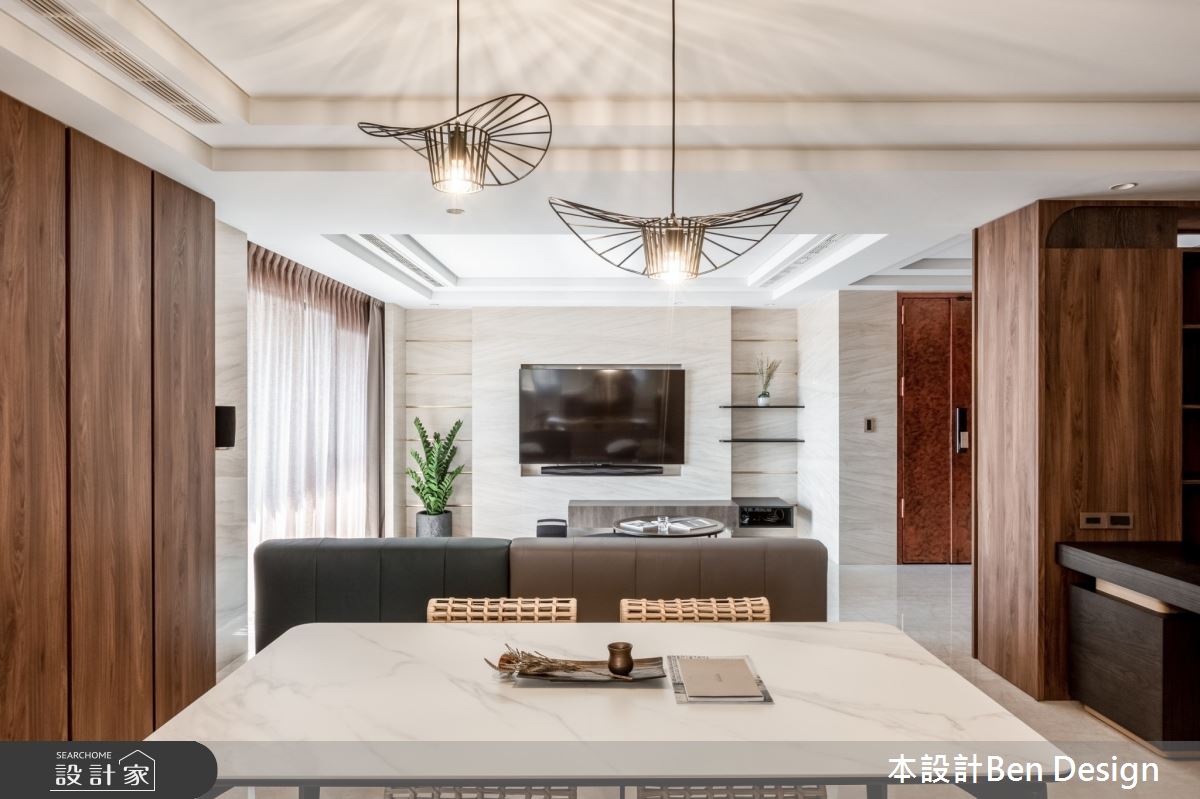 43坪中古屋(5~15年)＿輕奢現代風客廳餐廳案例圖片＿本設計＿本設計_01之2