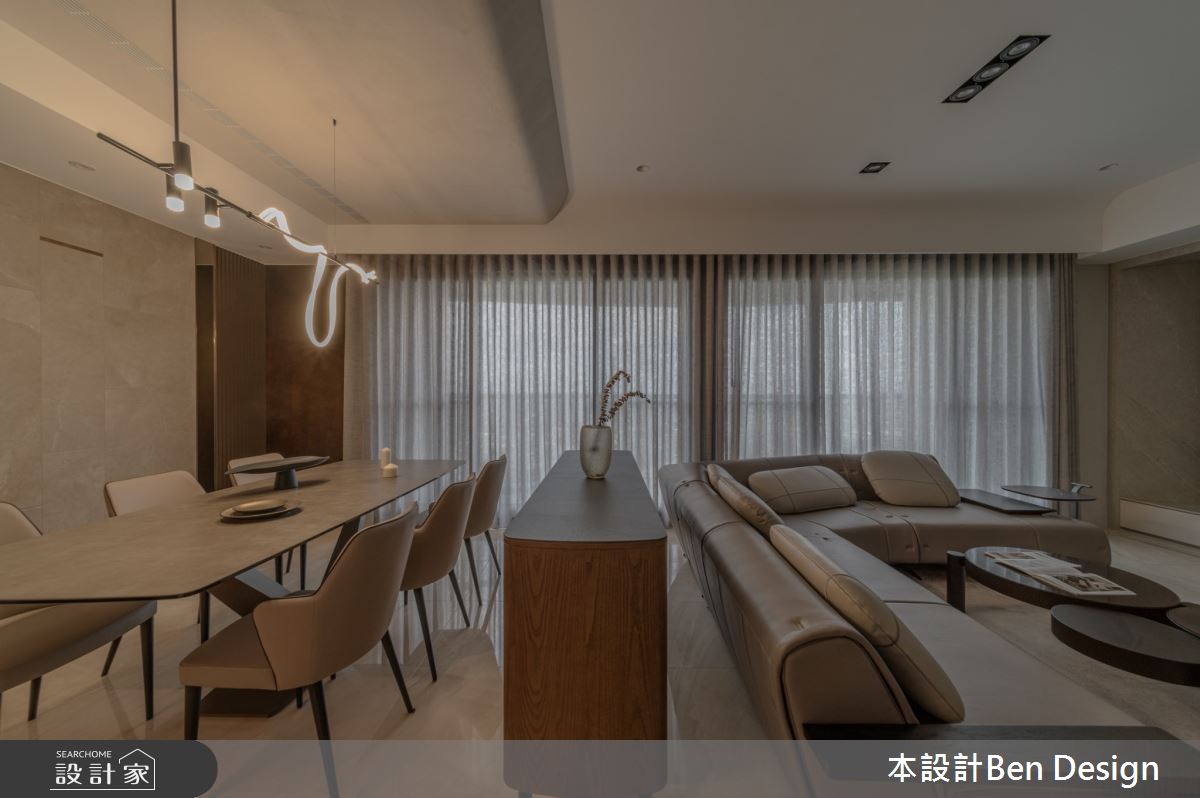 38坪新成屋(5年以下)＿現代輕奢風客廳餐廳案例圖片＿本設計＿本設計_05之9