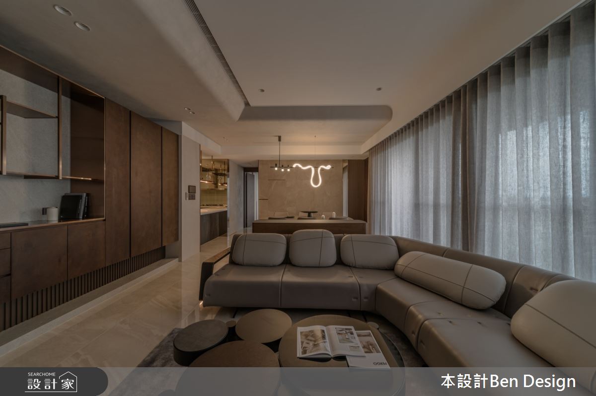 38坪新成屋(5年以下)＿現代輕奢風客廳餐廳廚房案例圖片＿本設計＿本設計_05之8