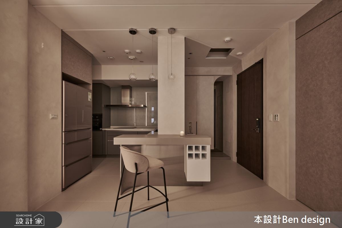 30坪新成屋(5年以下)＿侘寂風玄關餐廳廚房吧檯案例圖片＿本設計＿本設計_06之8