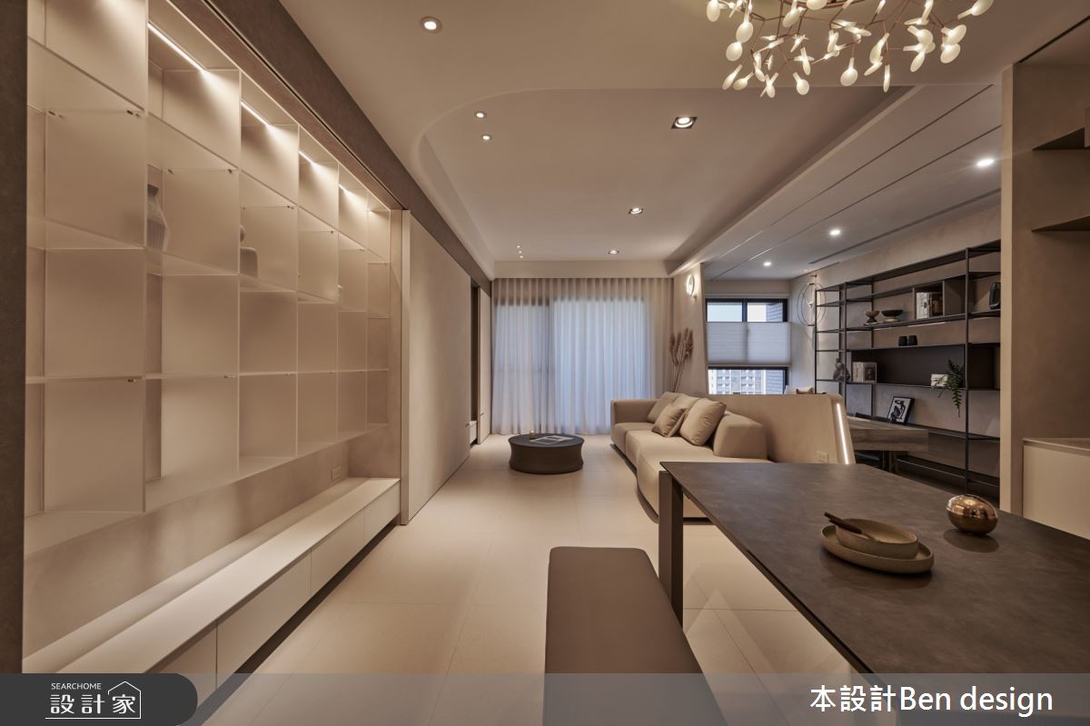 30坪新成屋(5年以下)＿侘寂風客廳餐廳書房案例圖片＿本設計＿本設計_06之11