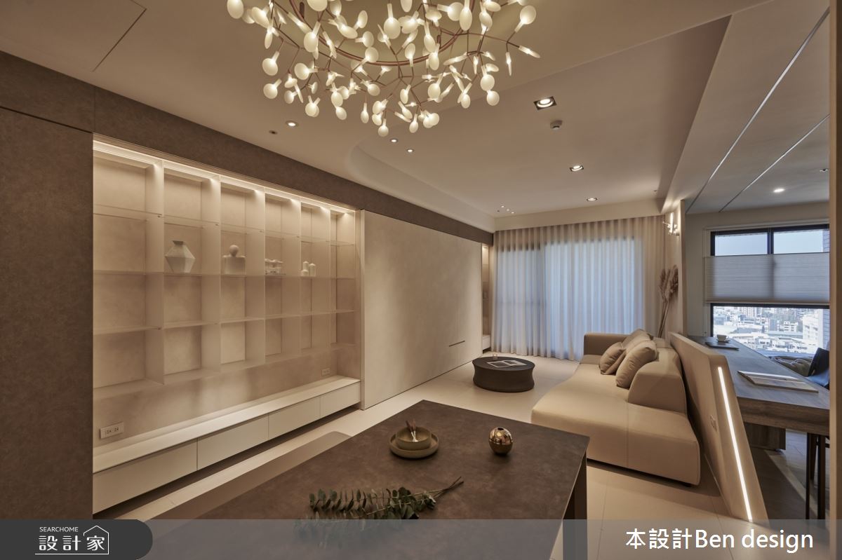 30坪新成屋(5年以下)＿侘寂風客廳餐廳書房案例圖片＿本設計＿本設計_06之12