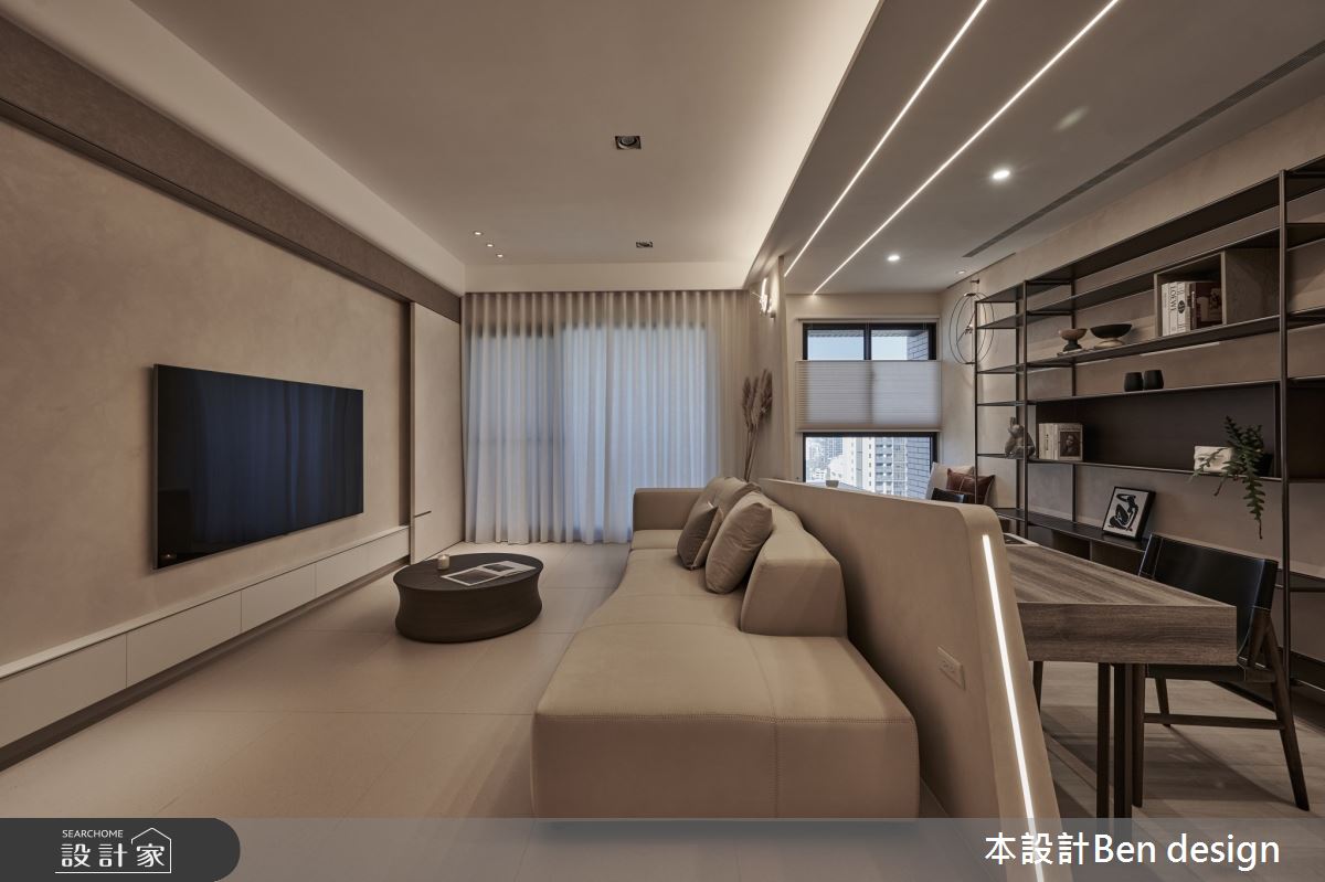 30坪新成屋(5年以下)＿侘寂風客廳書房案例圖片＿本設計＿本設計_06之14