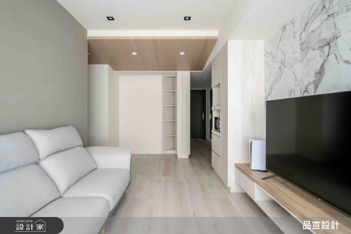 16坪新成屋(5年以下)＿簡約風玄關客廳案例圖片＿品宣室內裝修設計＿品宣_歸心似箭之6