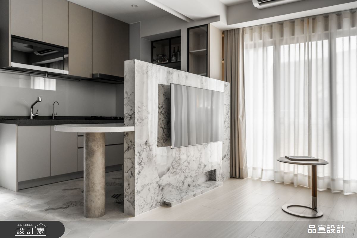 18坪中古屋(5~15年)＿奢華風客廳廚房案例圖片＿品宣室內裝修設計＿品宣_陟遐之13