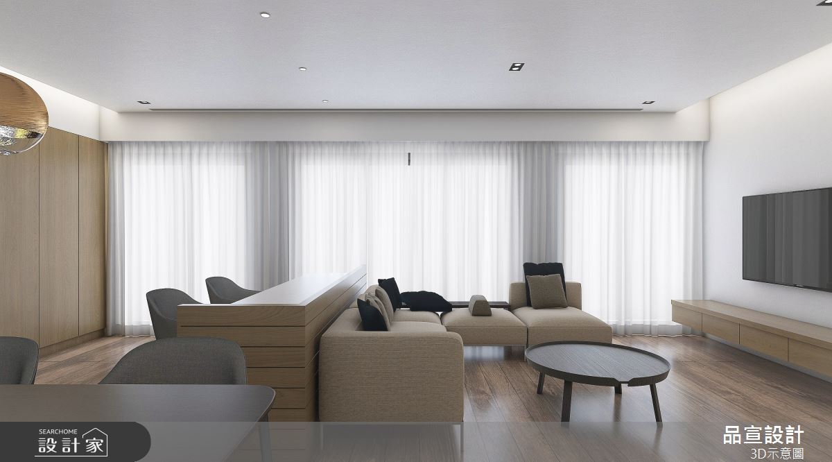 32坪新成屋(5年以下)＿現代風客廳書房案例圖片＿品宣室內裝修設計＿品宣_城墨之4