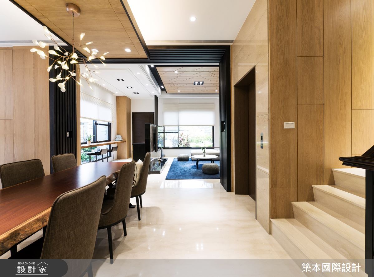 77坪新成屋(5年以下)＿新中式風餐廳樓梯案例圖片＿築本國際設計＿築本_竹韻之3