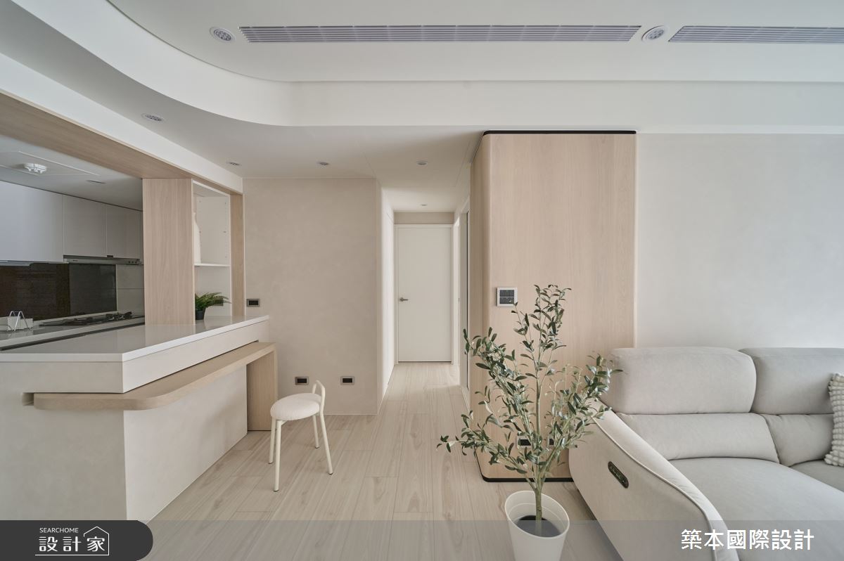 18坪新古屋(10年以下)＿侘寂風客廳餐廳中島案例圖片＿築本國際設計＿築本_薄暮素語之7