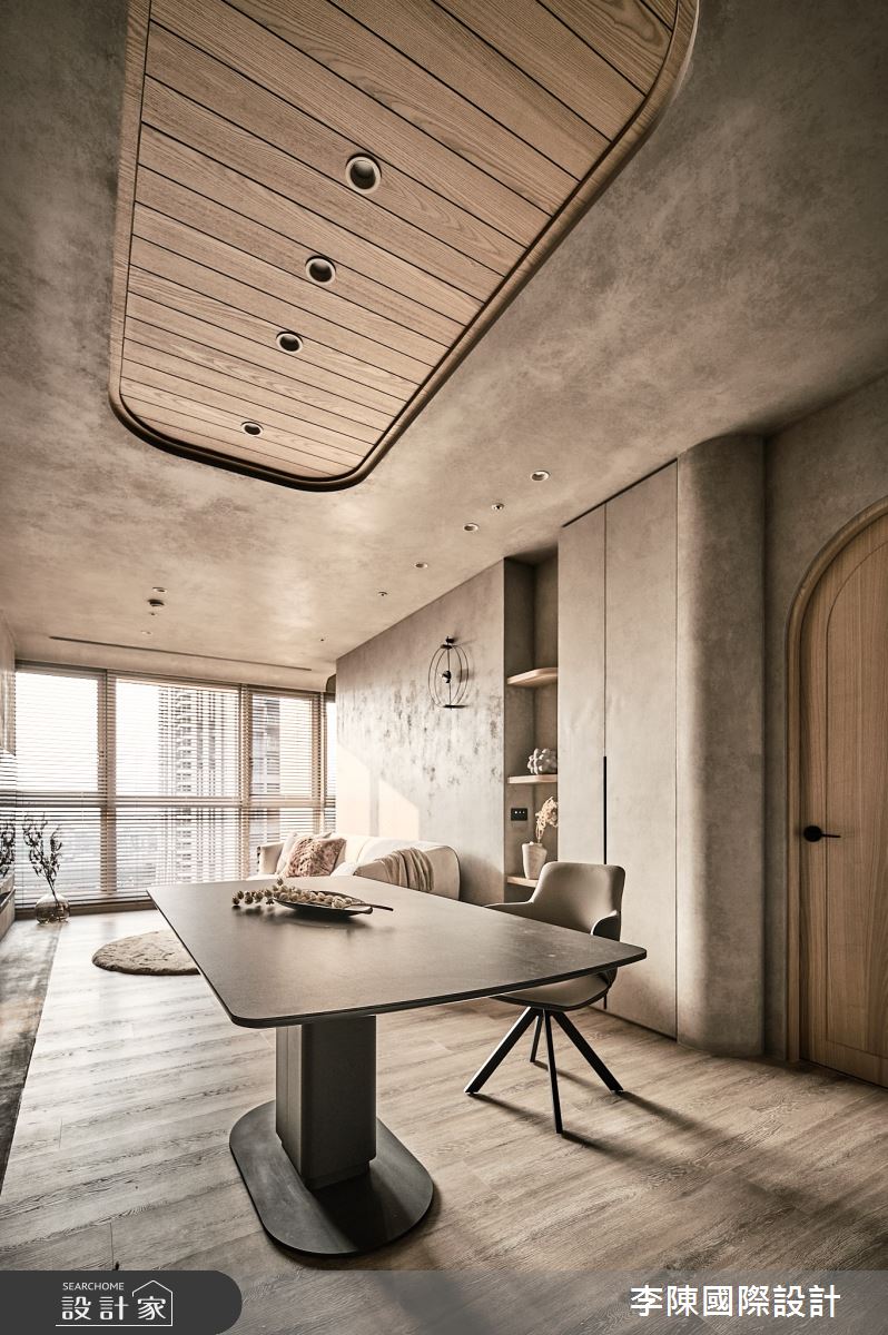 23坪新成屋(5年以下)＿侘寂風客廳餐廳案例圖片＿李陳國際設計有限公司＿李陳_Chi Residence 板橋遠洋之森季邸之7