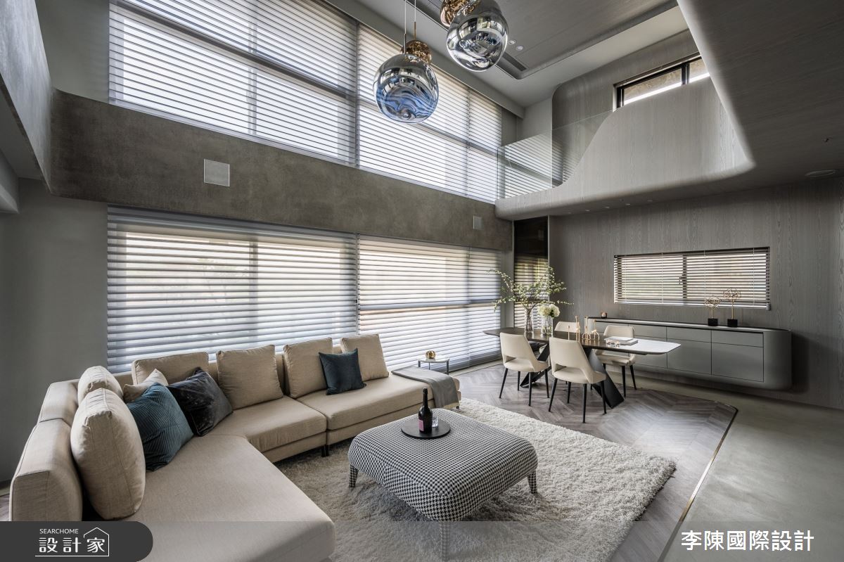 95坪毛胚屋＿現代風客廳餐廳案例圖片＿李陳國際設計有限公司＿李陳_JLTW Mansion 內湖麗山李府之2