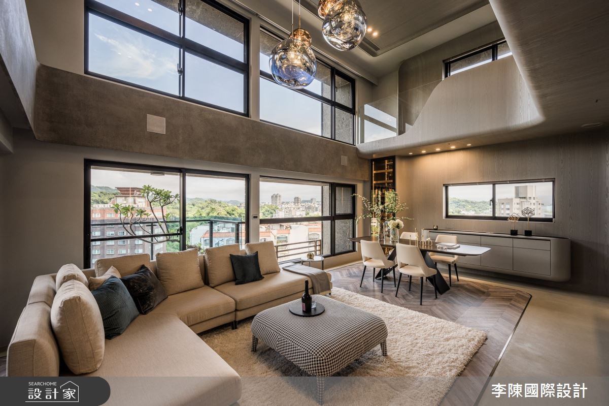 95坪毛胚屋＿現代風客廳餐廳案例圖片＿李陳國際設計有限公司＿李陳_JLTW Mansion 內湖麗山李府之4