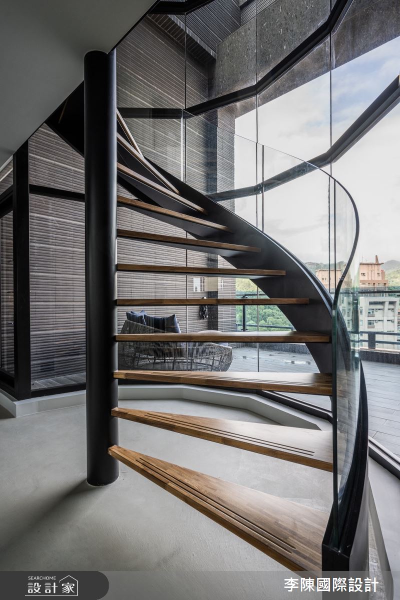 95坪毛胚屋＿現代風樓梯案例圖片＿李陳國際設計有限公司＿李陳_JLTW Mansion 內湖麗山李府之22