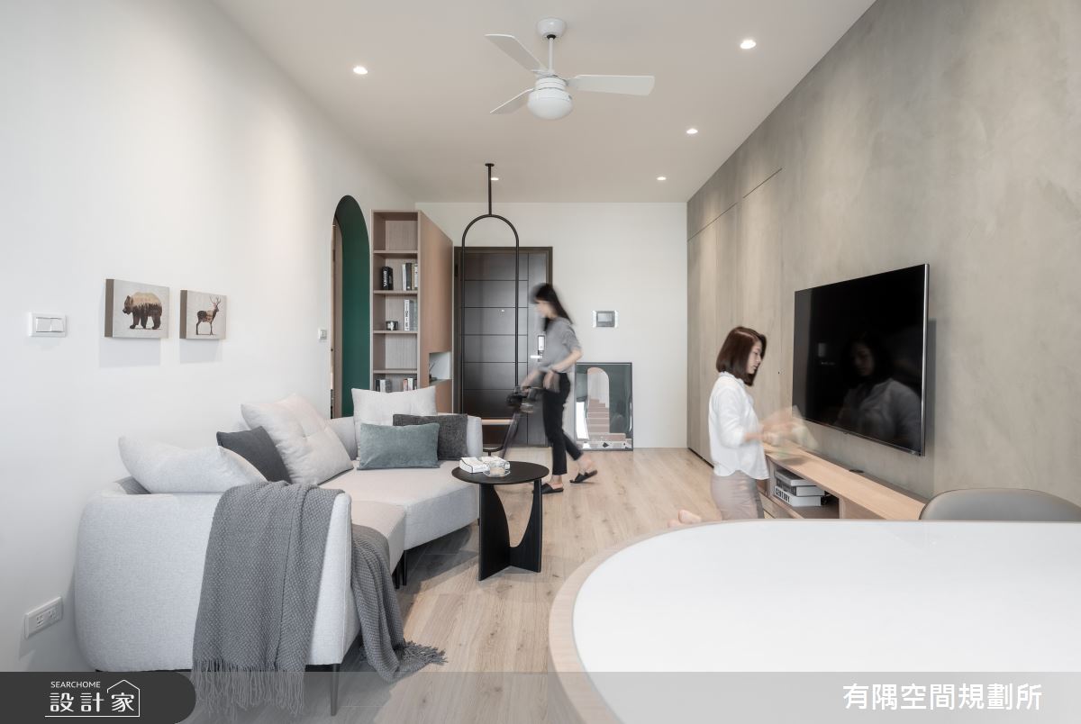 24坪新成屋(5年以下)＿現代北歐風玄關客廳餐廳吧檯中島案例圖片＿有隅空間規劃所＿有隅_10.Girl & Girl之9