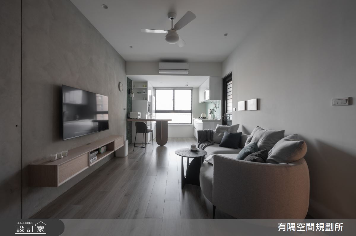 24坪新成屋(5年以下)＿現代北歐風客廳餐廳廚房吧檯中島案例圖片＿有隅空間規劃所＿有隅_10.Girl & Girl之12