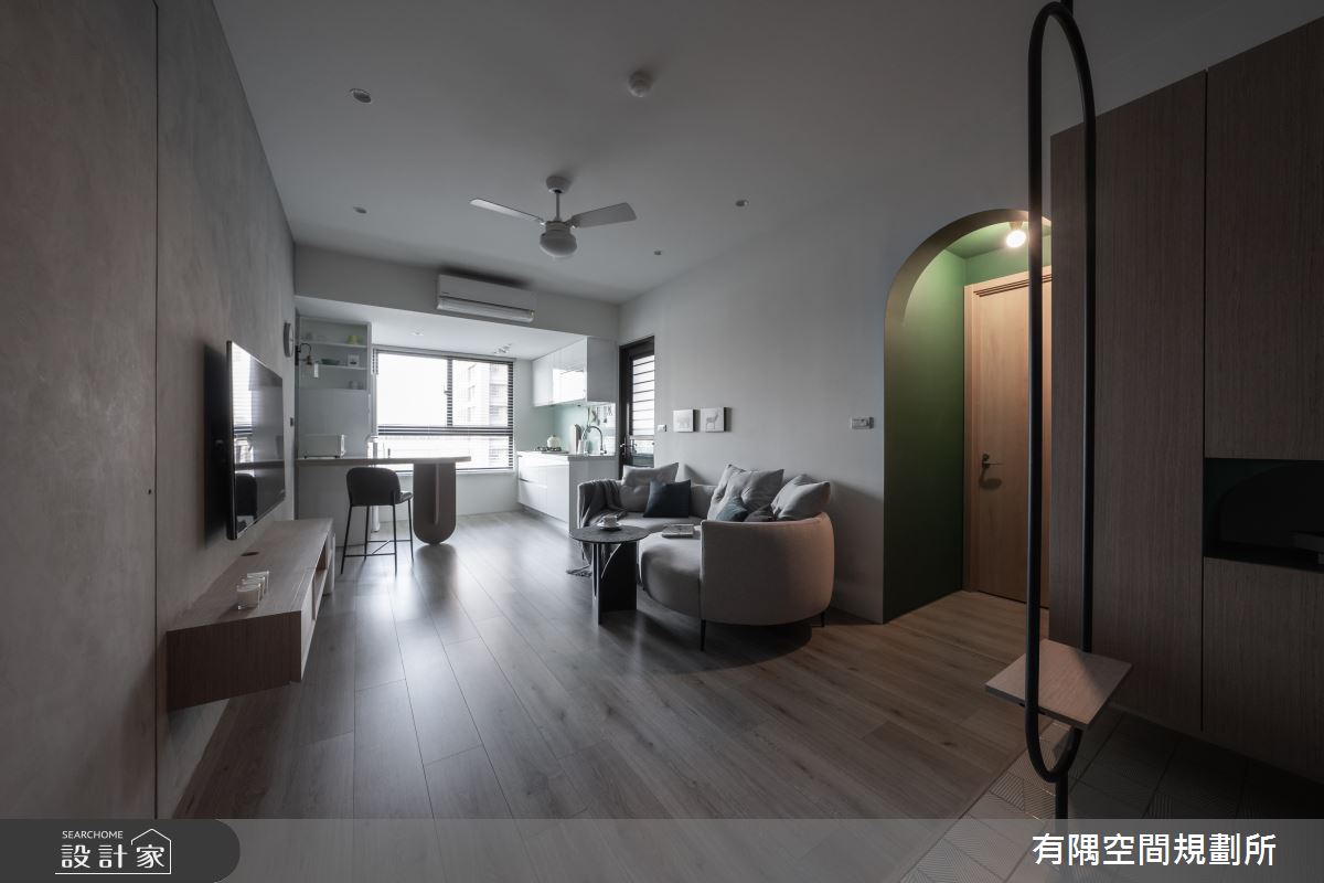 24坪新成屋(5年以下)＿現代北歐風客廳餐廳廚房吧檯中島案例圖片＿有隅空間規劃所＿有隅_10.Girl & Girl之13