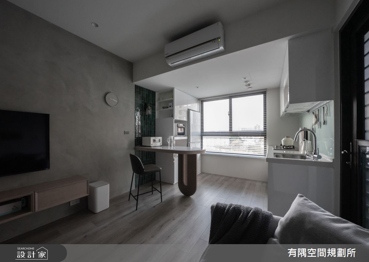 24坪新成屋(5年以下)＿現代北歐風客廳餐廳廚房吧檯中島案例圖片＿有隅空間規劃所＿有隅_10.Girl & Girl之14