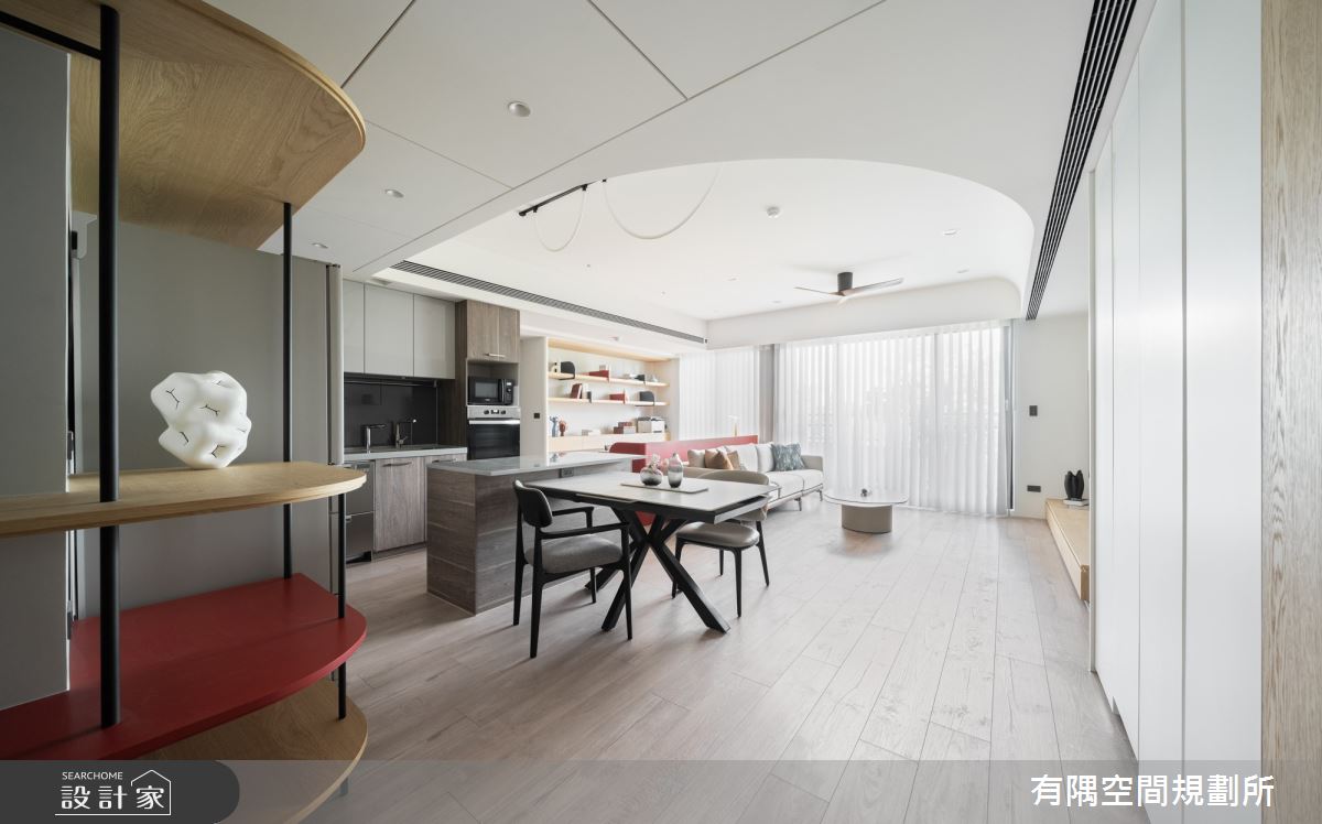 47坪預售屋＿混搭風客廳餐廳廚房書房中島案例圖片＿有隅空間規劃所＿有隅_54.Plus之8