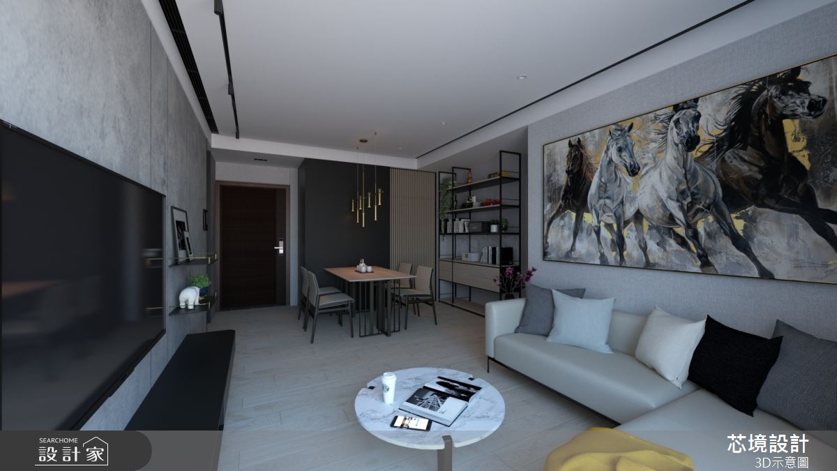 18坪新成屋(5年以下)＿現代風玄關客廳餐廳案例圖片＿芯境設計有限公司＿芯境_德鑫鑫時代之3