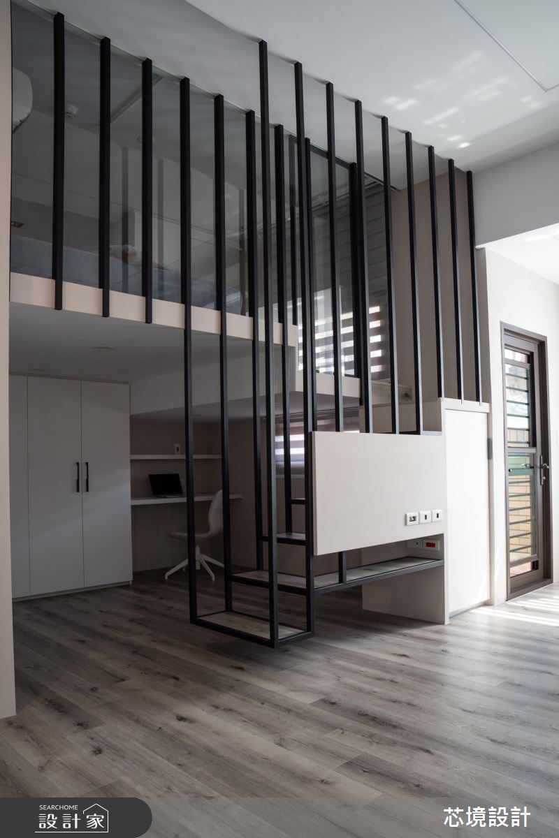 10坪新成屋(5年以下)＿現代風客廳書房樓梯案例圖片＿芯境設計有限公司＿芯境_微笑之星之6