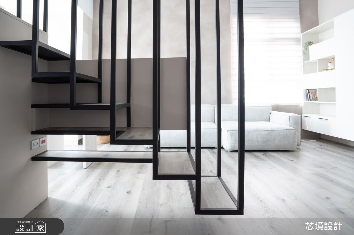 10坪新成屋(5年以下)＿現代風客廳樓梯案例圖片＿芯境設計有限公司＿芯境_微笑之星之7