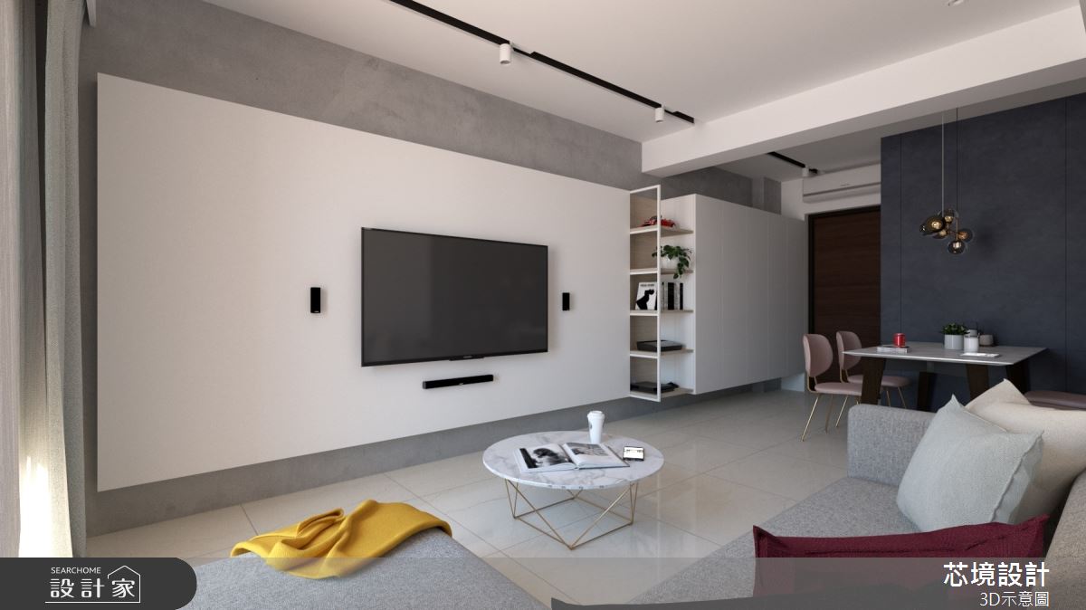 23坪新成屋(5年以下)＿北歐簡約風玄關客廳餐廳案例圖片＿芯境設計有限公司＿芯境_興大園道之3
