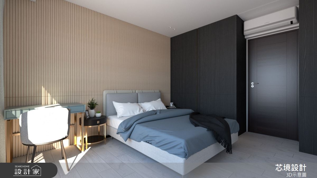 23坪新成屋(5年以下)＿北歐簡約風臥室案例圖片＿芯境設計有限公司＿芯境_興大園道之5