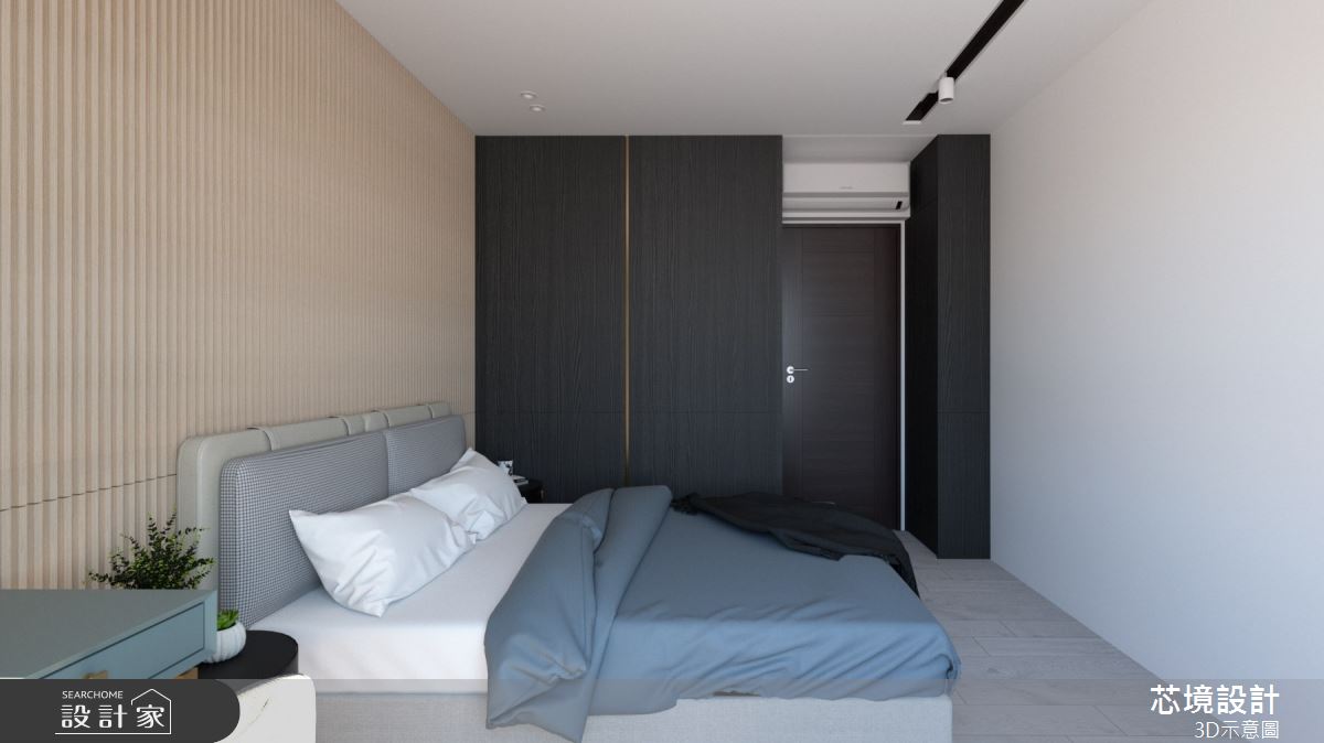 23坪新成屋(5年以下)＿北歐簡約風臥室案例圖片＿芯境設計有限公司＿芯境_興大園道之6