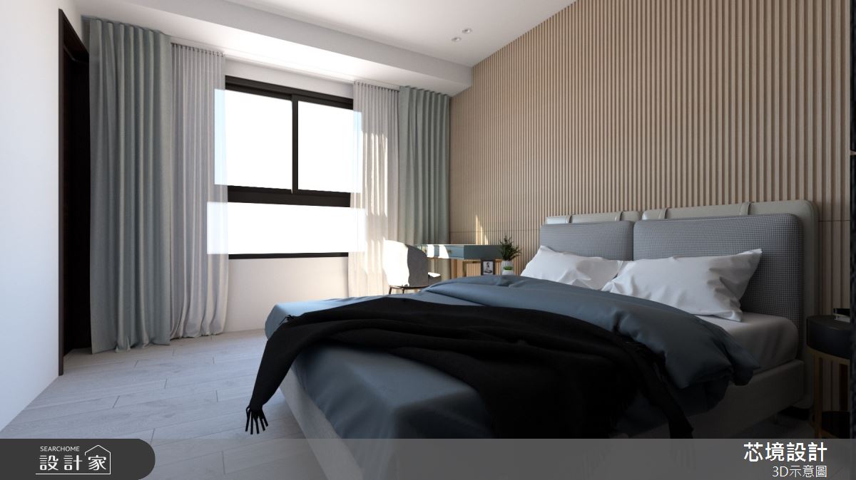 23坪新成屋(5年以下)＿北歐簡約風臥室案例圖片＿芯境設計有限公司＿芯境_興大園道之7