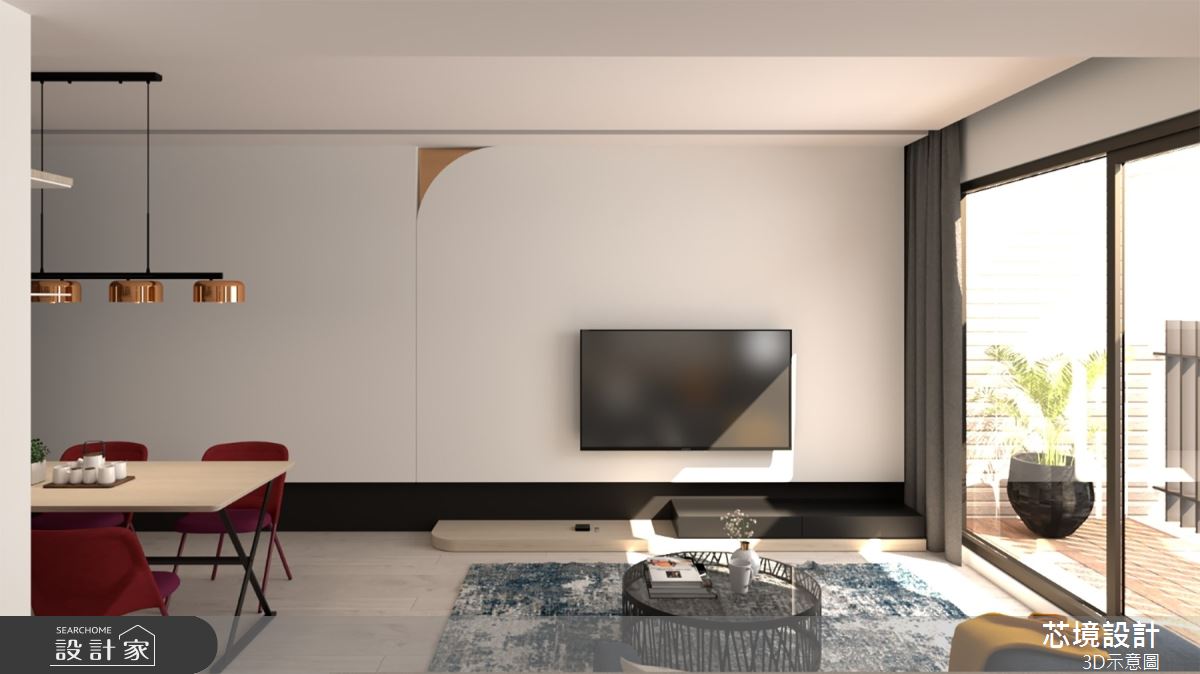 22坪新成屋(5年以下)＿現代北歐風客廳餐廳案例圖片＿芯境設計有限公司＿芯境_聚合發艾麗之4