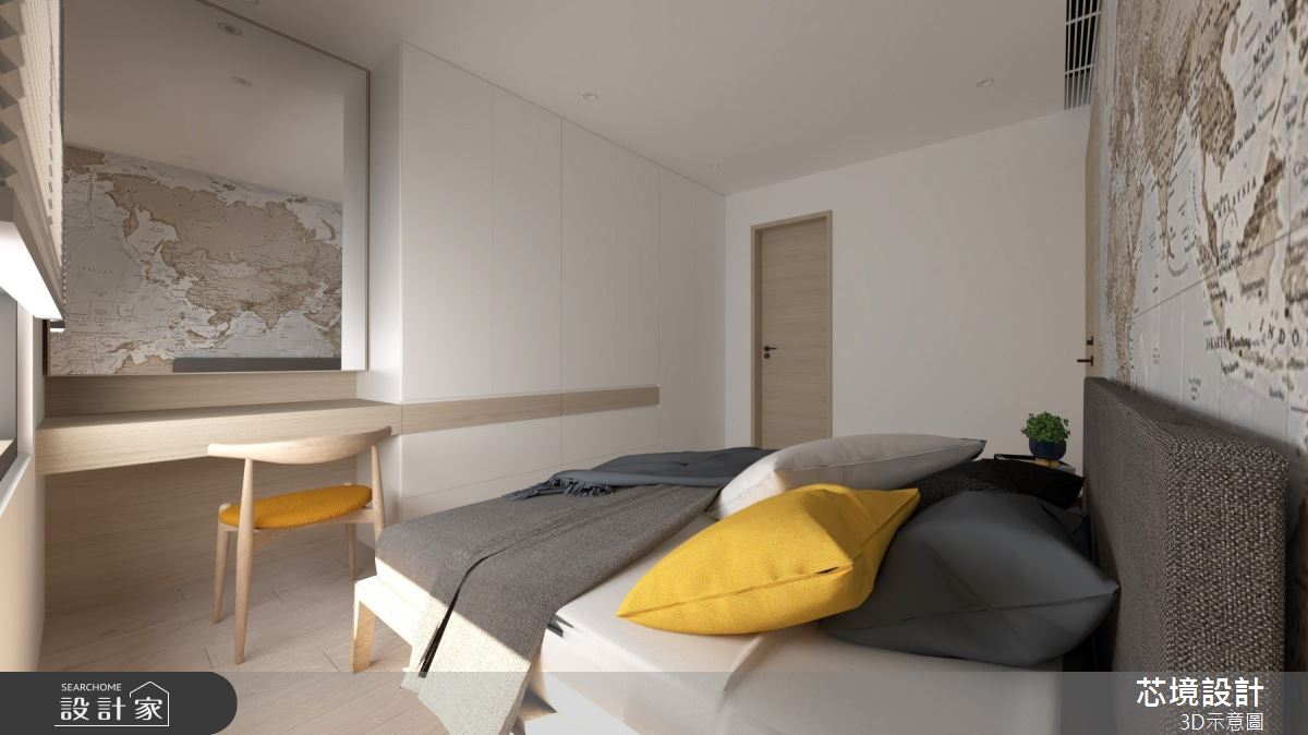 22坪新成屋(5年以下)＿現代北歐風臥室案例圖片＿芯境設計有限公司＿芯境_聚合發艾麗之8