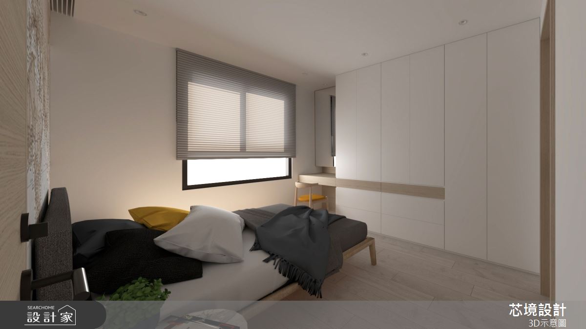 22坪新成屋(5年以下)＿現代北歐風臥室案例圖片＿芯境設計有限公司＿芯境_聚合發艾麗之7