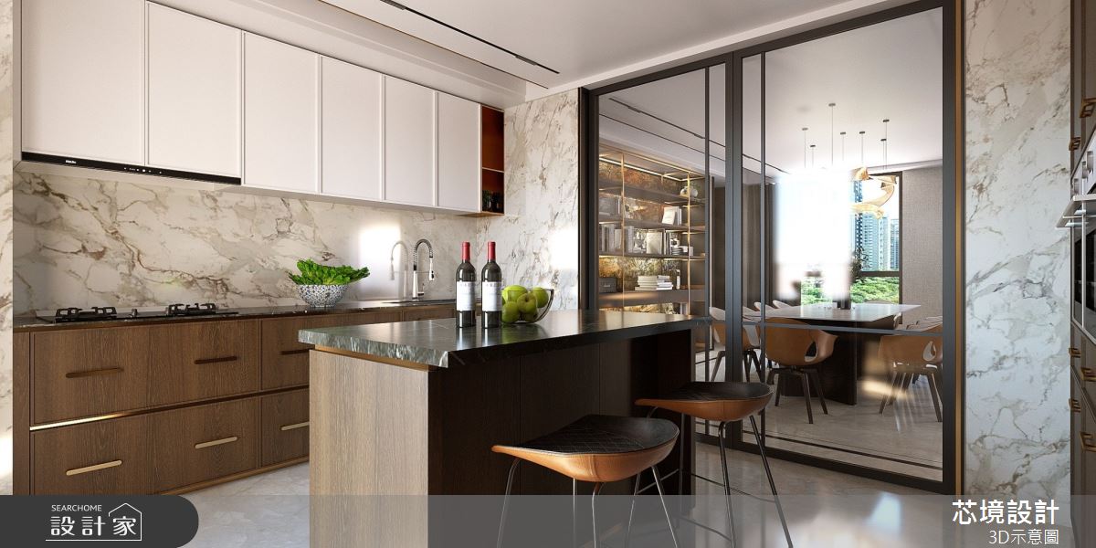 100坪毛胚屋＿混搭風廚房中島案例圖片＿芯境設計有限公司＿芯境_聯聚方庭之10