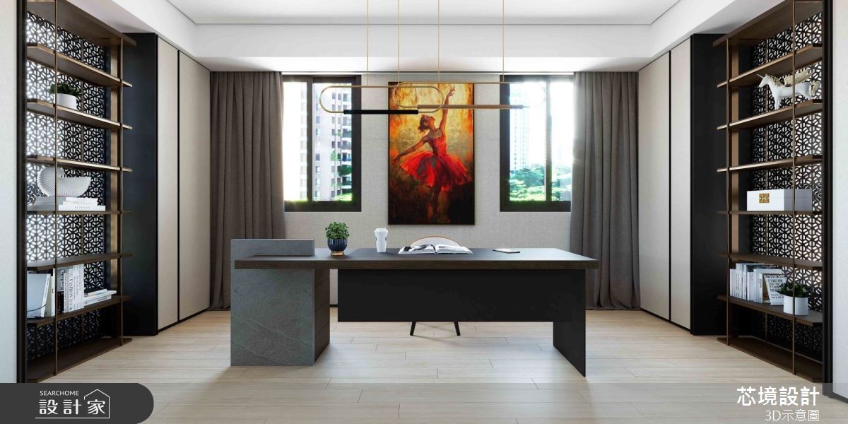 100坪毛胚屋＿混搭風書房案例圖片＿芯境設計有限公司＿芯境_聯聚方庭之12
