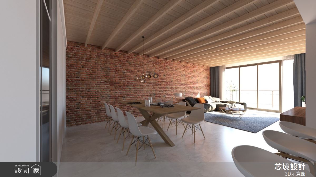 45坪新成屋(5年以下)＿混搭風客廳餐廳案例圖片＿芯境設計有限公司＿芯境_國泰綠博院之4
