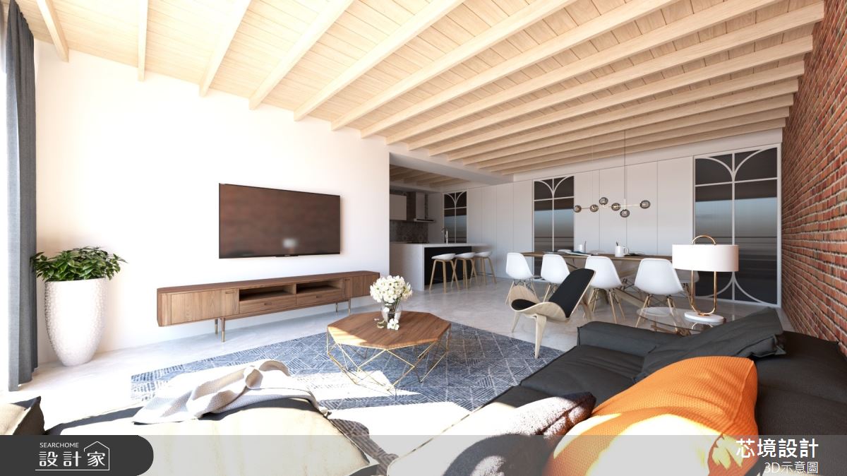 45坪新成屋(5年以下)＿混搭風客廳餐廳案例圖片＿芯境設計有限公司＿芯境_國泰綠博院之8