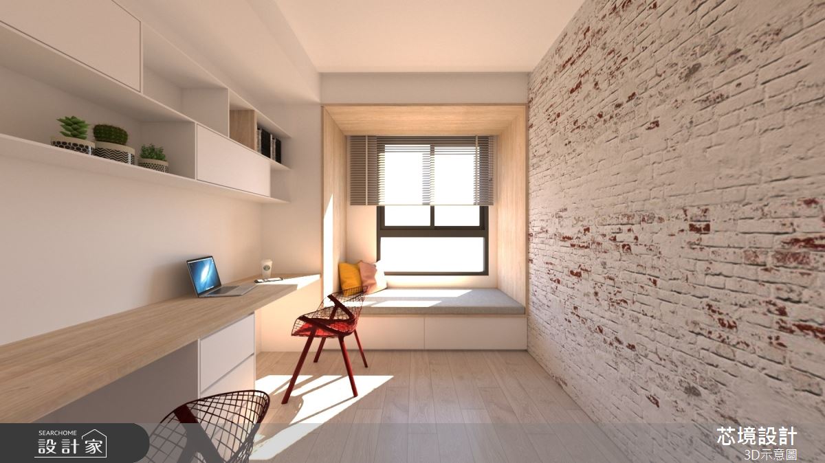 45坪新成屋(5年以下)＿混搭風書房臥榻案例圖片＿芯境設計有限公司＿芯境_國泰綠博院之21
