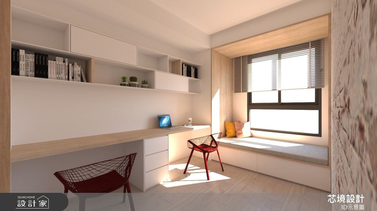 45坪新成屋(5年以下)＿混搭風書房臥榻案例圖片＿芯境設計有限公司＿芯境_國泰綠博院之20