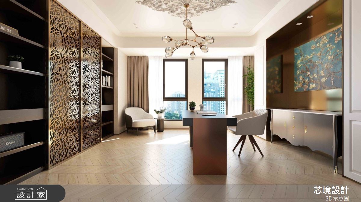 60坪新古屋(10年以下)＿新古典書房工作區案例圖片＿芯境設計有限公司＿芯境_聯聚雍和之20