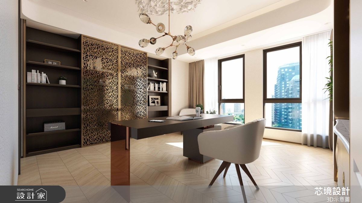 60坪新古屋(10年以下)＿新古典書房工作區案例圖片＿芯境設計有限公司＿芯境_聯聚雍和之21
