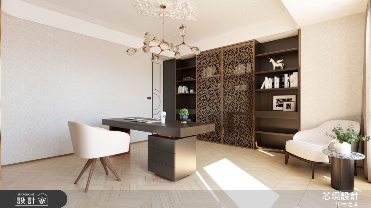 60坪新古屋(10年以下)＿新古典書房工作區案例圖片＿芯境設計有限公司＿芯境_聯聚雍和之2879