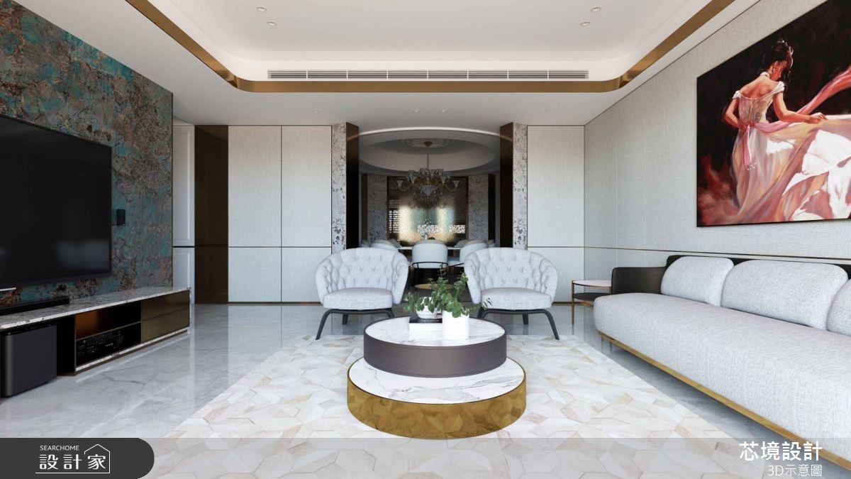60坪新古屋(10年以下)＿新古典客廳案例圖片＿芯境設計有限公司＿芯境_聯聚雍和之9